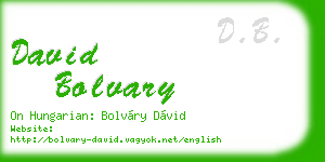 david bolvary business card